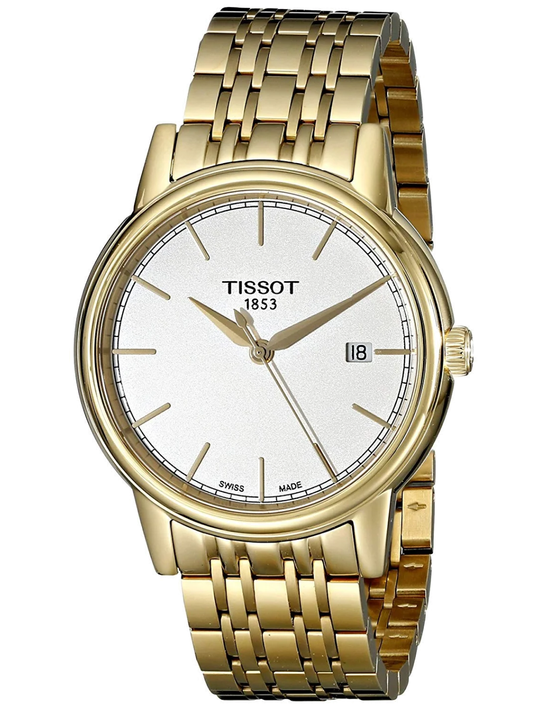 Montre Homme Tissot Carson T0854103302100 Cadran Doré Bracelet Acier Inoxydable Or
