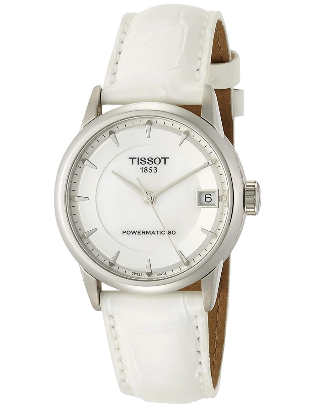 Montre Femme Tissot Luxury Automatic T0862071611100 - Bracelet Cuir Blanc vue 3