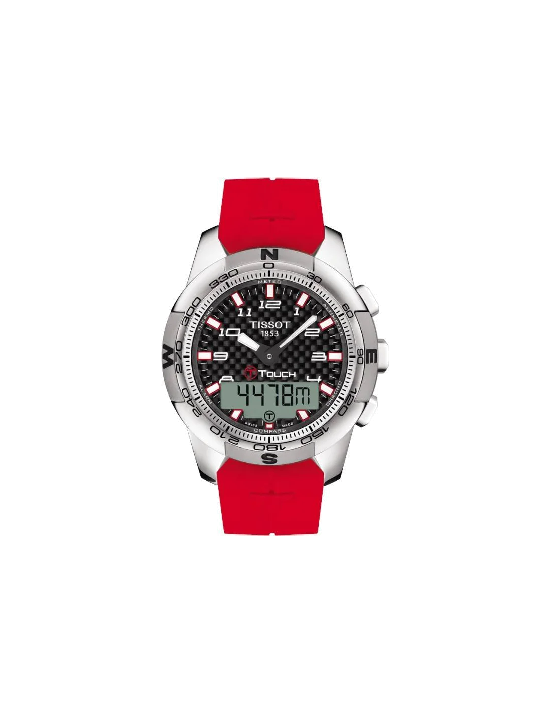 Montre Homme Tissot T Touch II 6 nations 2014 T0474204720703 Bracelet caoutchouc rouge