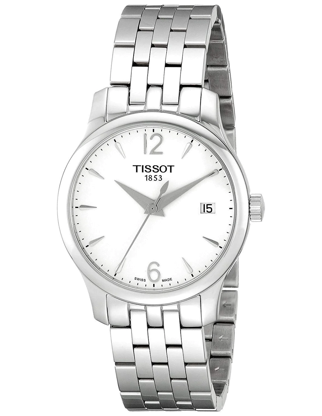 Montre Femme Tissot Tradition T0632101103700 Maillons fins en acier inoxydable vue 2