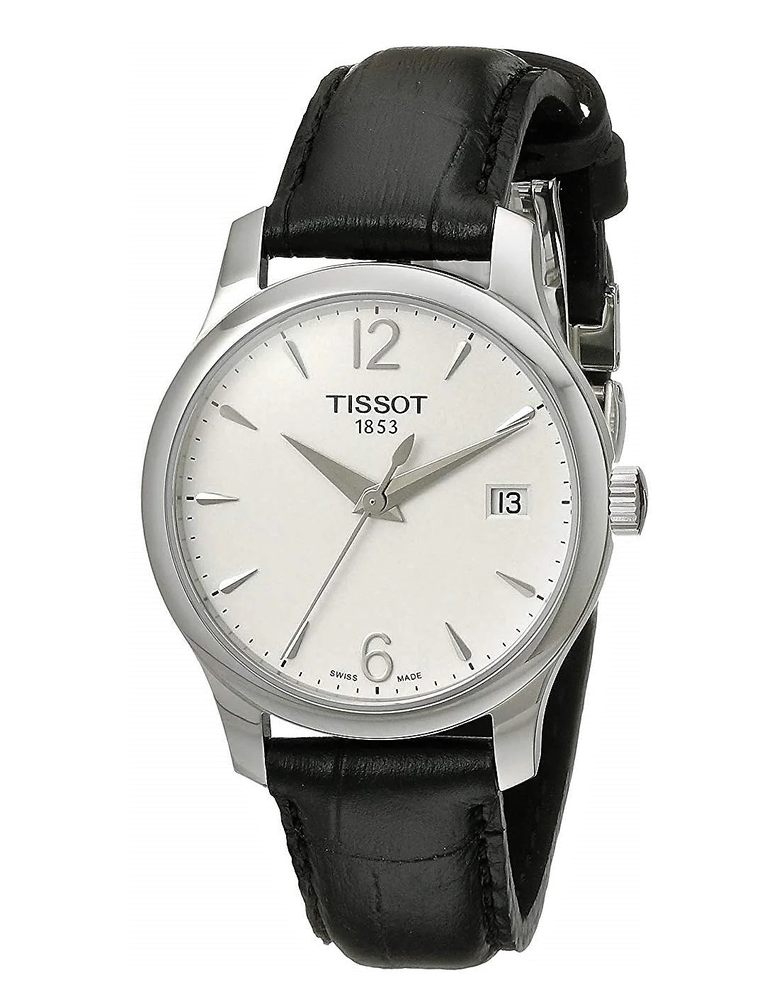 Montre Femme Tissot Tradition T0632101603700 Bracelet en cuir noir vue 2