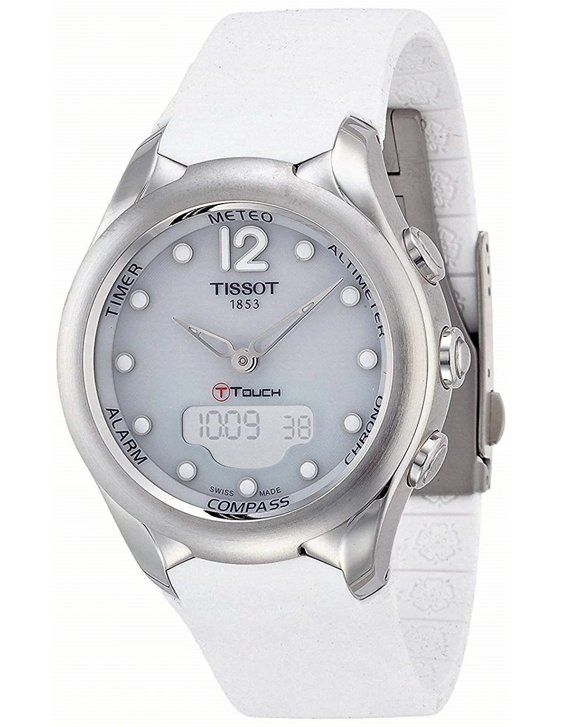 Montre Femme Tissot T-Touch Solar T0752201701700 Bracelet en silicone blanc