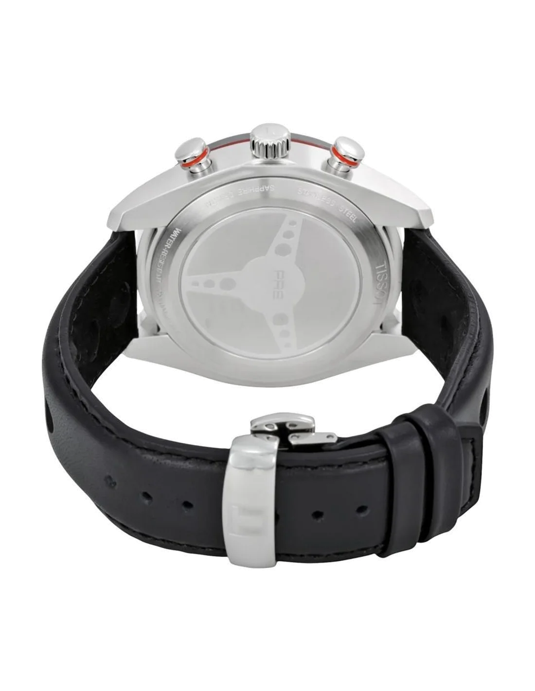 Montre Homme Tissot PRS 516 Chronographe T1004171605100 - Cadran Noir, Bracelet Cuir Perforé vue 4