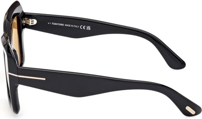 Lunettes de soleil Tom Ford Esme FT1157 en acétate - Jaune - Noir vue 2