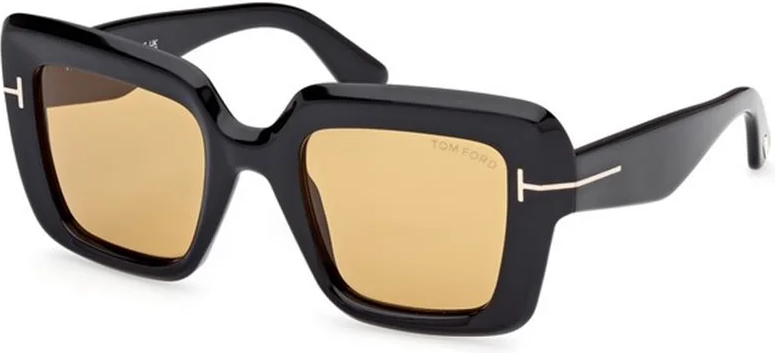 Lunettes de soleil Tom Ford Esme FT1157 en acétate - Jaune - Noir vue 3