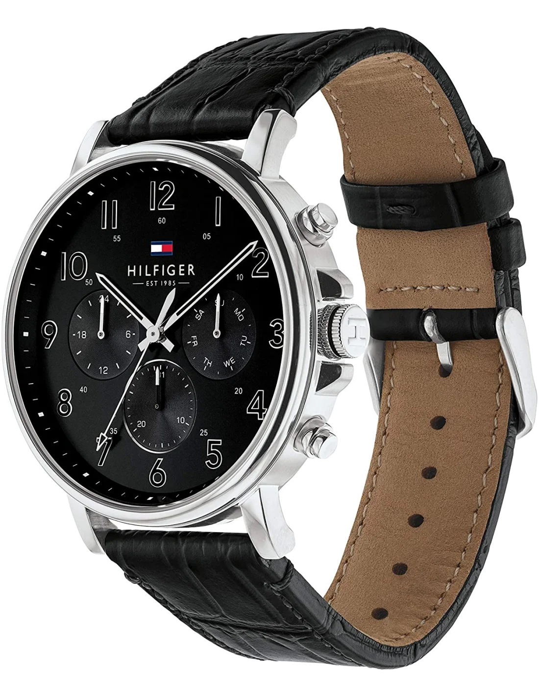 Montre Homme Tommy Hilfiger 1710381 - Cadran Noir 44mm, Bracelet Cuir Texturé Noir vue 2