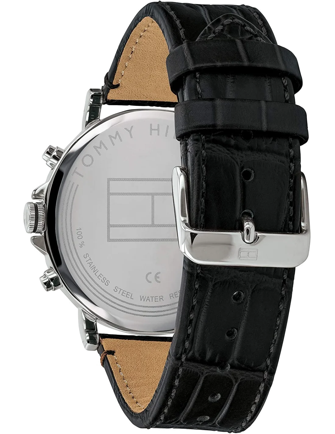 Montre Homme Tommy Hilfiger 1710381 - Cadran Noir 44mm, Bracelet Cuir Texturé Noir vue 3