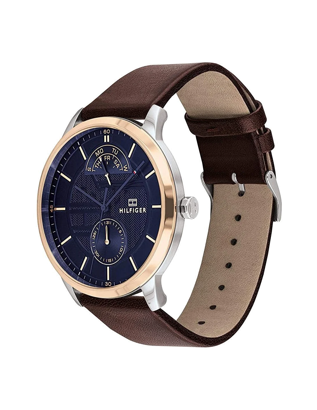 Montre Homme Tommy Hilfiger 1710418 Daniel - Cadran Bleu, Boîtier Or Rose, Bracelet Cuir vue 3