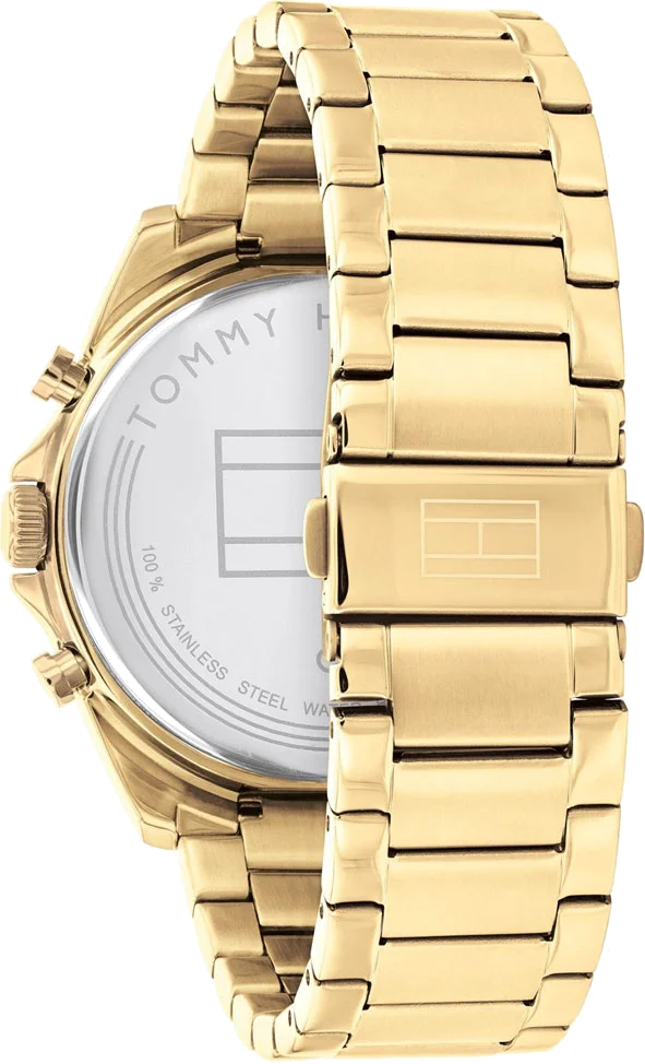 Montre Homme Tommy Hilfiger 1710447 Baker - Boîtier Acier Doré 44mm, Cadran Squelette Noir vue 3