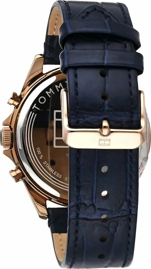 Montre Homme Tommy Hilfiger 1710451 Squelette Automatique Boîtier Acier & Bracelet Cuir Noir vue 3