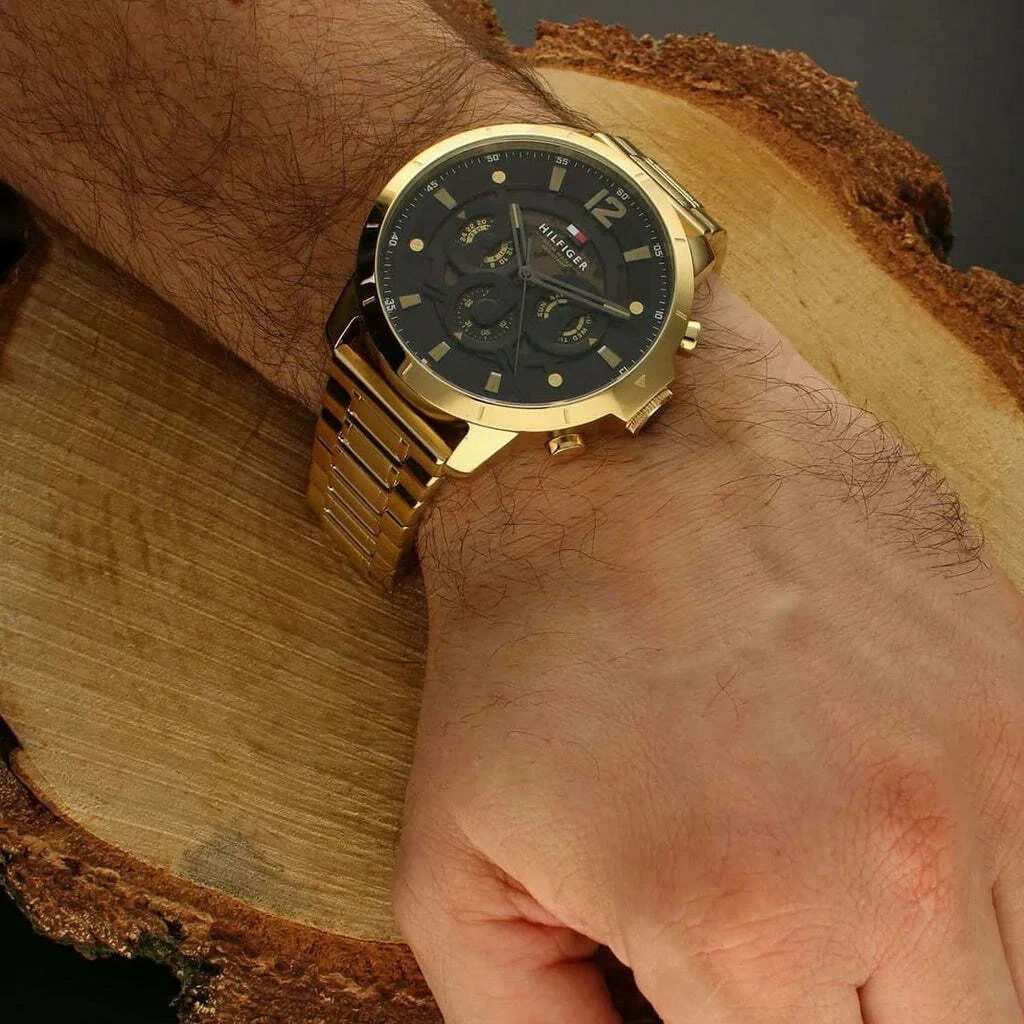 Montre Homme Tommy Hilfiger 1710511 Luca - Boîtier Acier Doré 50mm, Cadran Champagne, Multifonctions vue 4