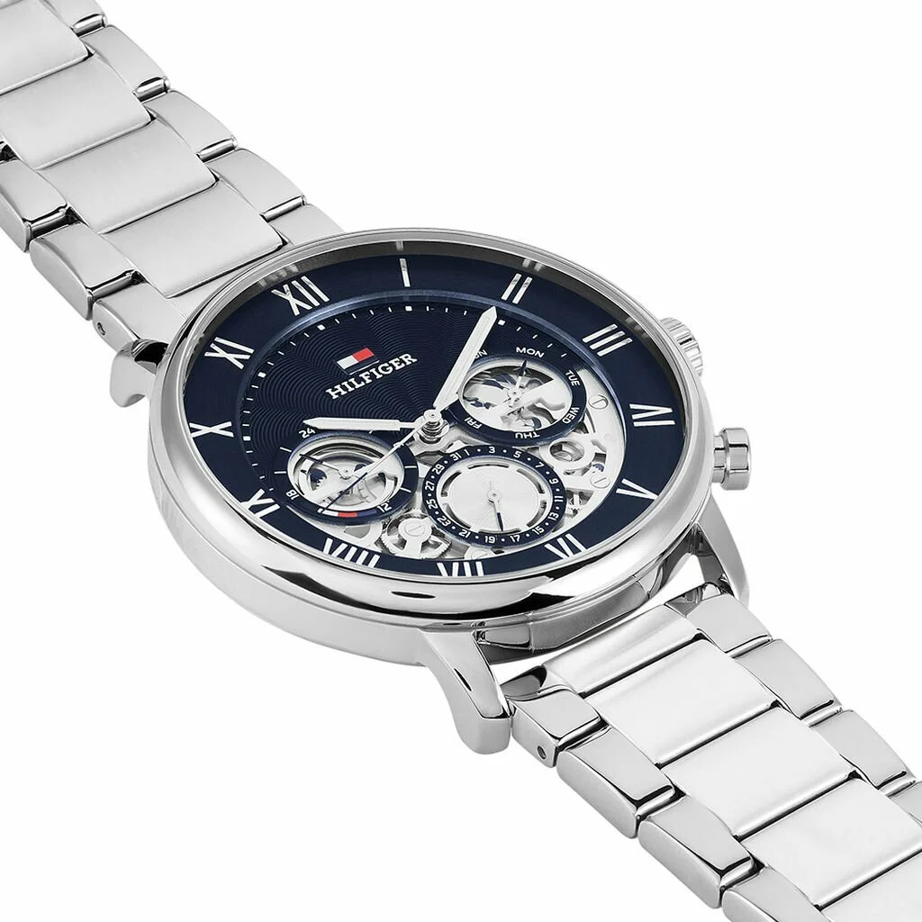 Montre Homme Tommy Hilfiger 1710569 Legend - Cadran Bleu Squelette, Boîtier Acier Argenté vue 2