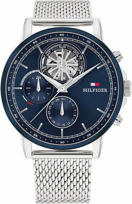 Montre Homme Tommy Hilfiger Stewart 1710609 - Cadran Bleu, Bracelet Maille Milanaise Acier