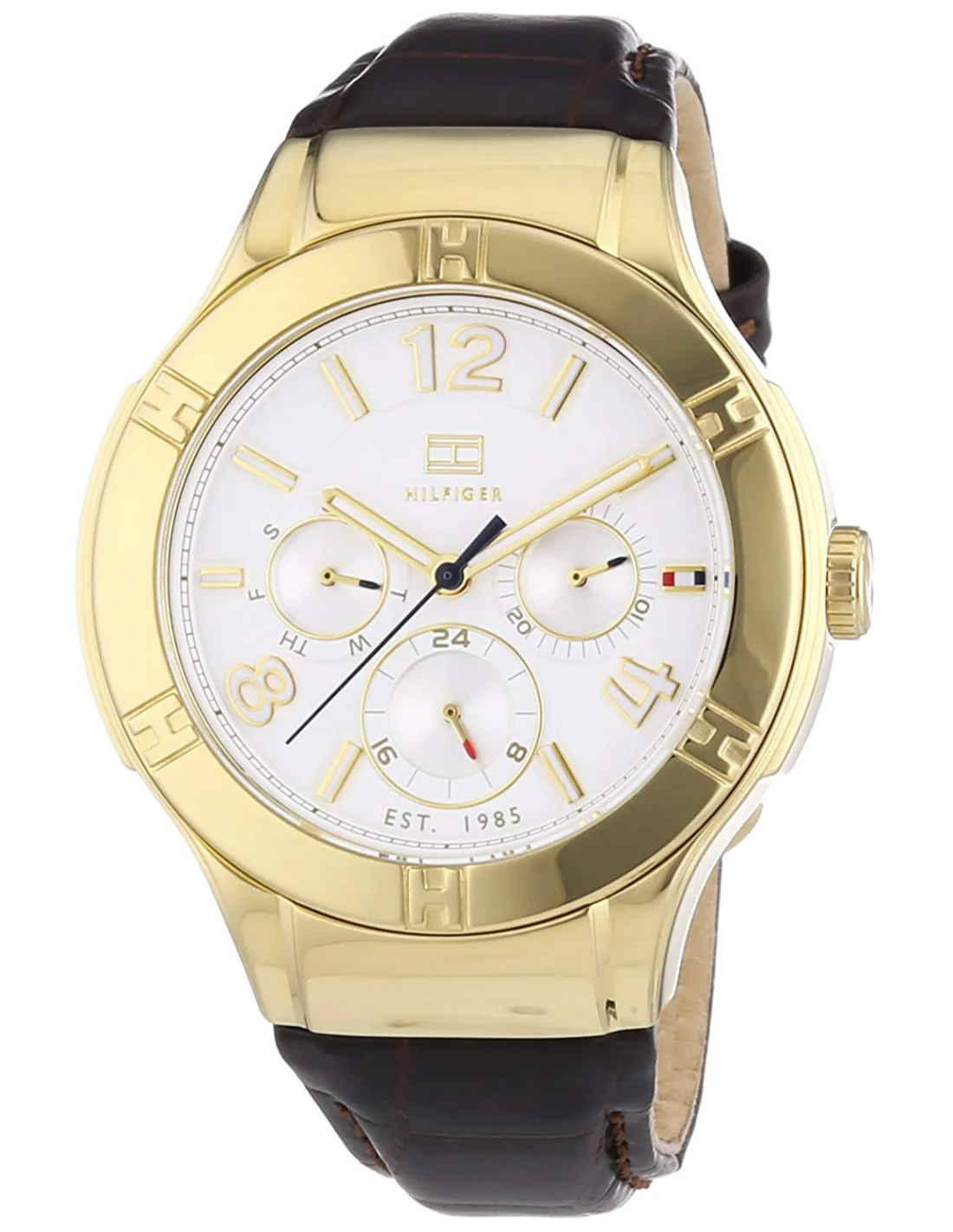 Montre Tommy Hilfiger Ainsley 1781363 pour Femme, Cadran Blanc, Bracelet Marron vue 2