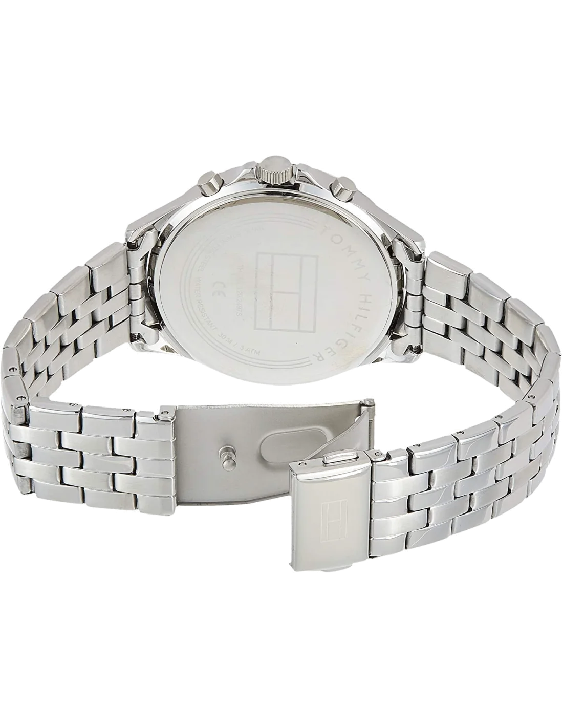 Montre Tommy Hilfiger Ari 1781976 pour femme, cadran bleu avec brillants et bracelet acier vue 2