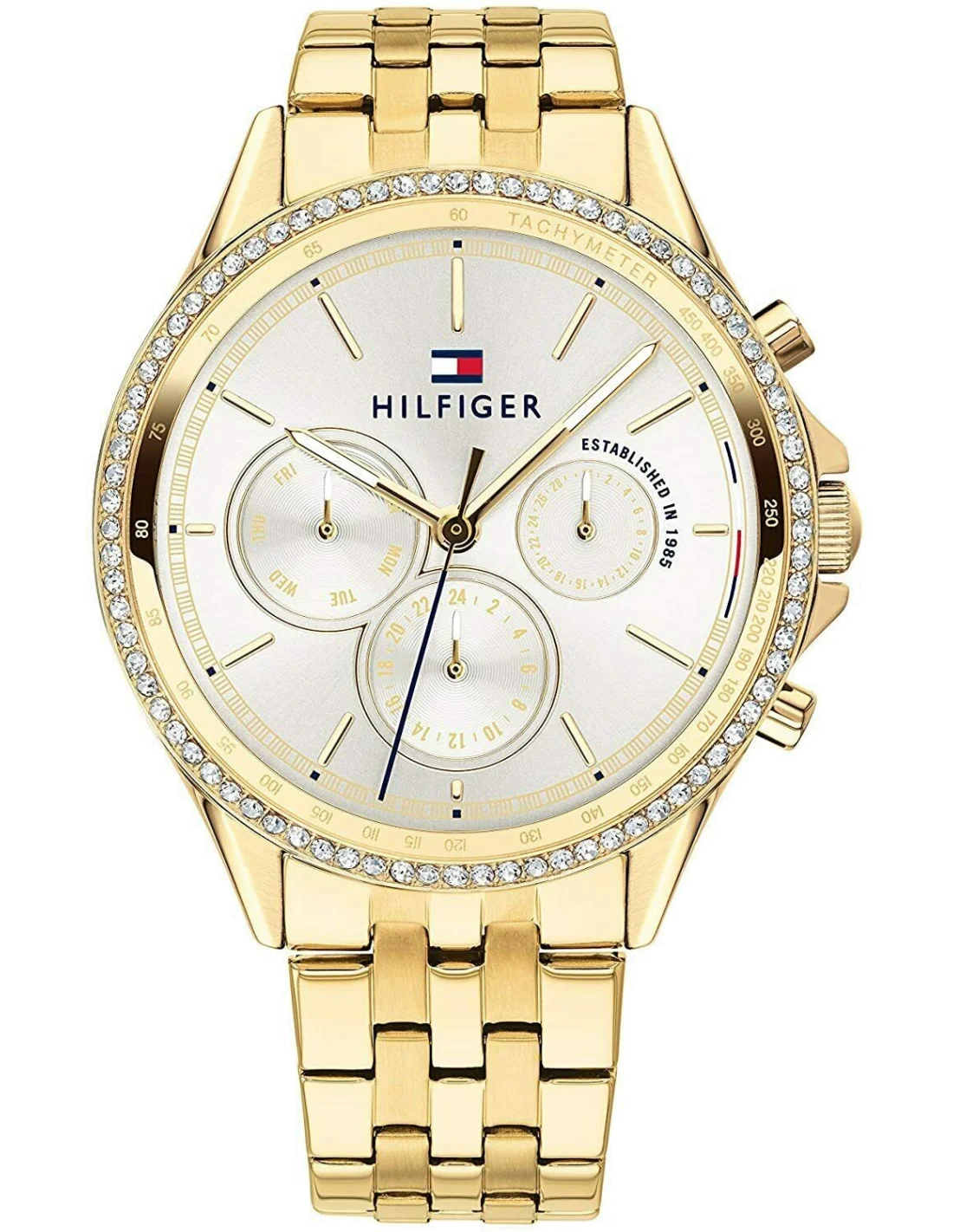Montre Tommy Hilfiger 1781977 pour Femme en Acier Doré Ornée de Cristaux