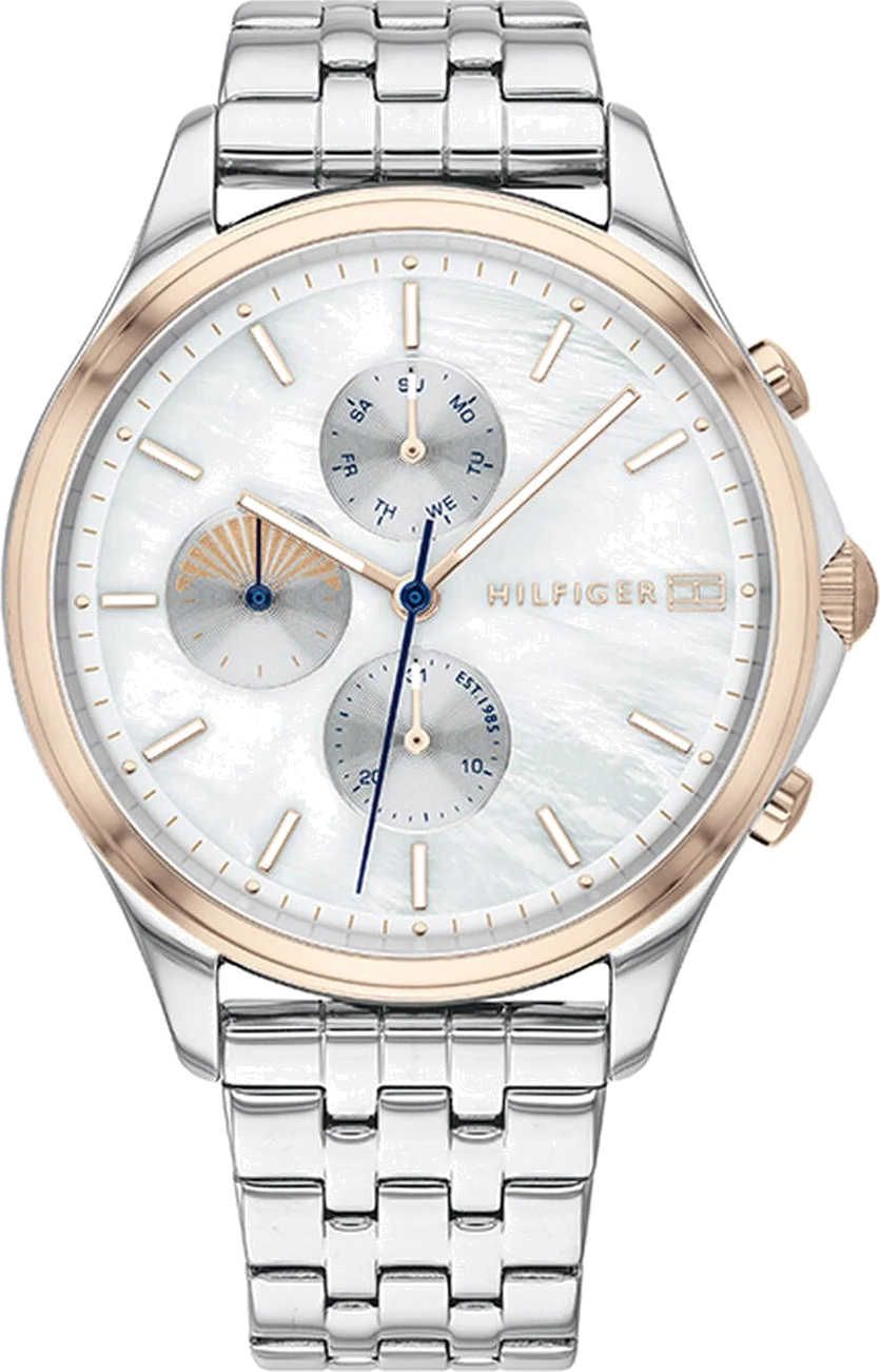 Montre Tommy Hilfiger 1782122 pour Femme, Cadran Nacre, Boîtier et Bracelet Acier Argenté