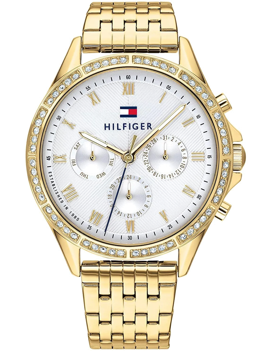 Montre Femme Tommy Hilfiger Ari 1782142 en acier doré, cadran blanc