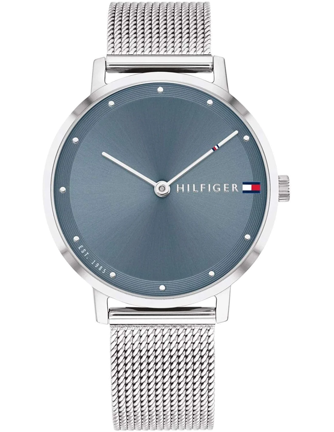Montre Femme Tommy Hilfiger Pippa 1782149 - Cadran Bleu, Boîtier Argent, Bracelet Maille Milanaise