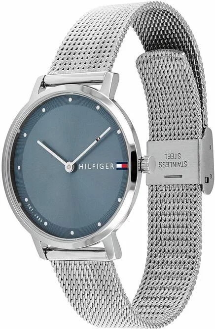 Montre Femme Tommy Hilfiger Pippa 1782149 - Cadran Bleu, Boîtier Argent, Bracelet Maille Milanaise vue 2