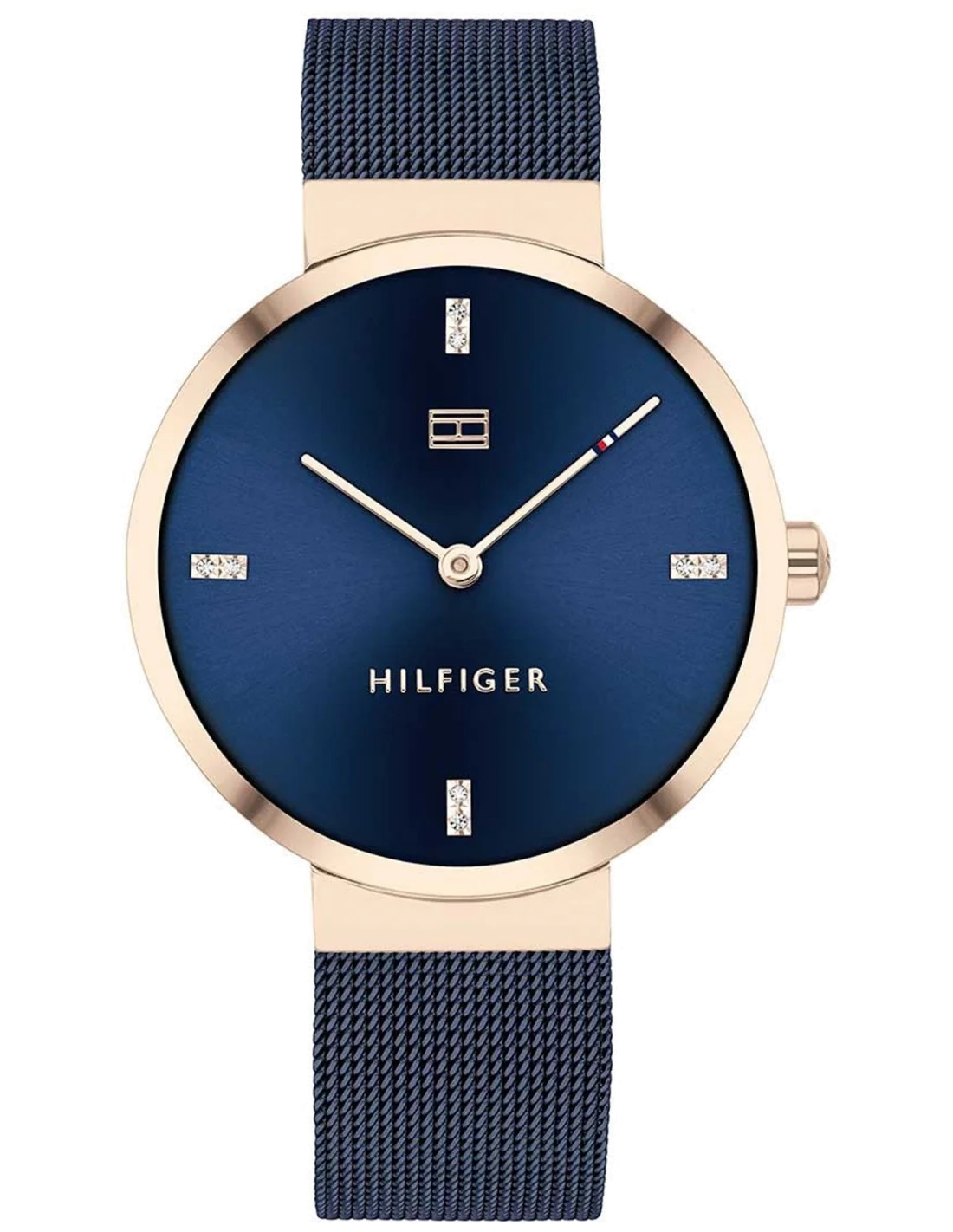 Montre Femme Tommy Hilfiger Liberty 1782219 - Cadran et Maille Milanaise Bleu, Boîtier Or Rose