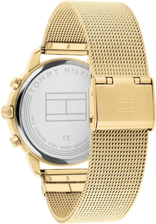 Montre Tommy Hilfiger 1782302 Femme - Cadran et bracelet maille milanaise dorés vue 3