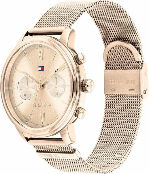 Montre Femme Tommy Hilfiger 1782303 - Boîtier Or Rose 38mm & Bracelet Maille Milanaise vue 2