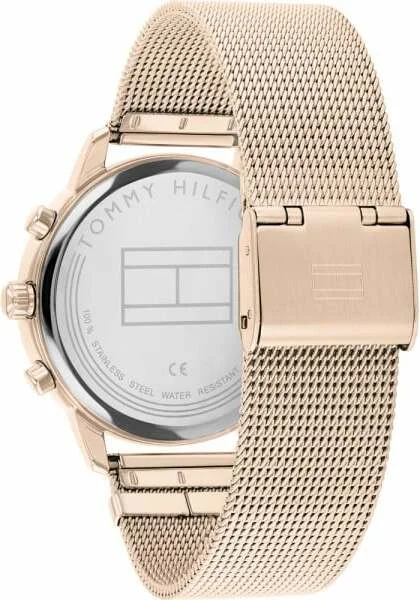 Montre Femme Tommy Hilfiger 1782303 - Boîtier Or Rose 38mm & Bracelet Maille Milanaise vue 3