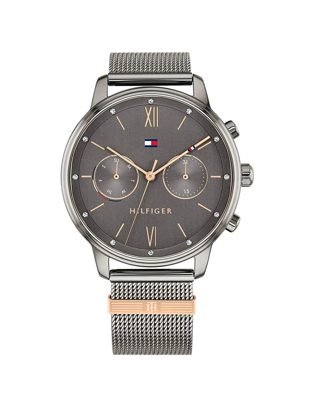 Montre Femme Tommy Hilfiger Blake 1782304 Cadran et Bracelet Gris Acier Maille Milanaise
