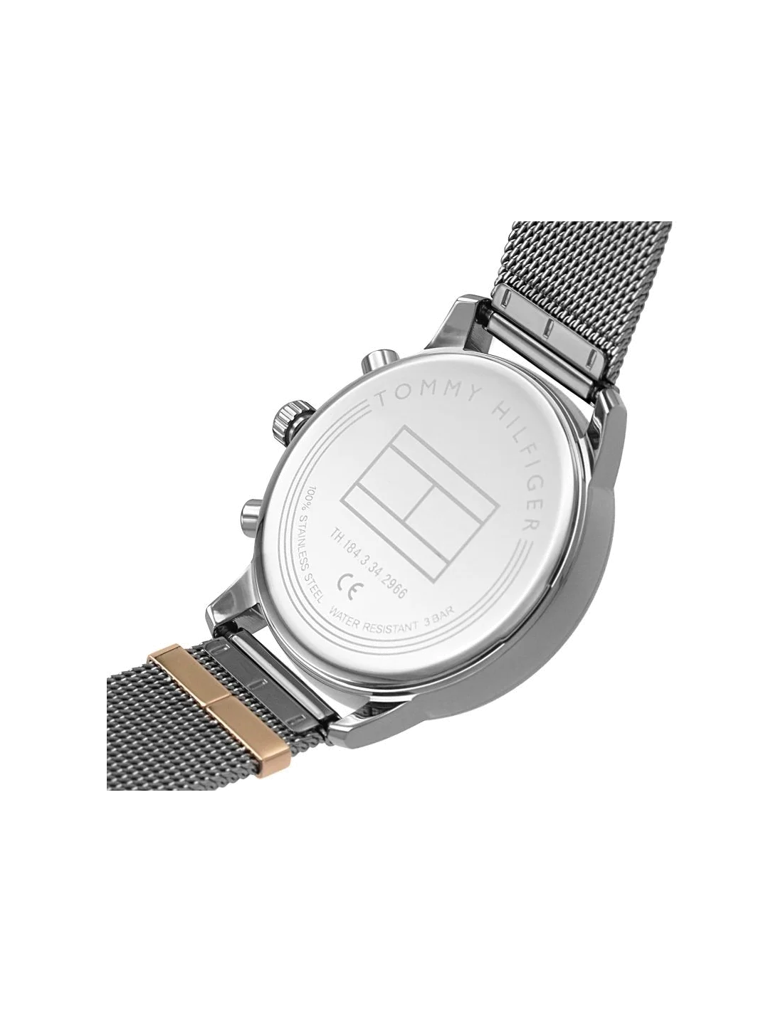 Montre Femme Tommy Hilfiger Blake 1782304 Cadran et Bracelet Gris Acier Maille Milanaise vue 4