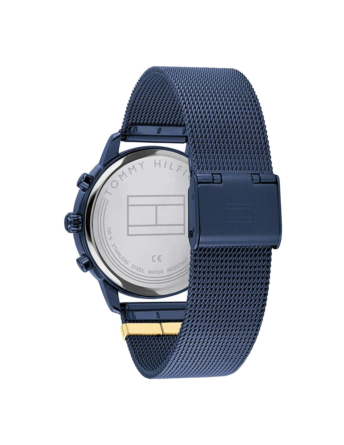 Montre Tommy Hilfiger 1782305 pour Femme - Boîtier anthracite et bracelet maille milanaise bleu vue 3