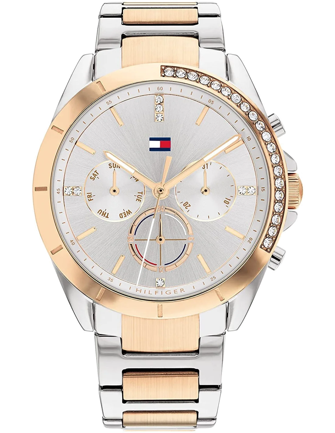 Montre Femme Tommy Hilfiger 1782387 Kennedy Acier Bicolore Argent/Or Rose Cadran Argent