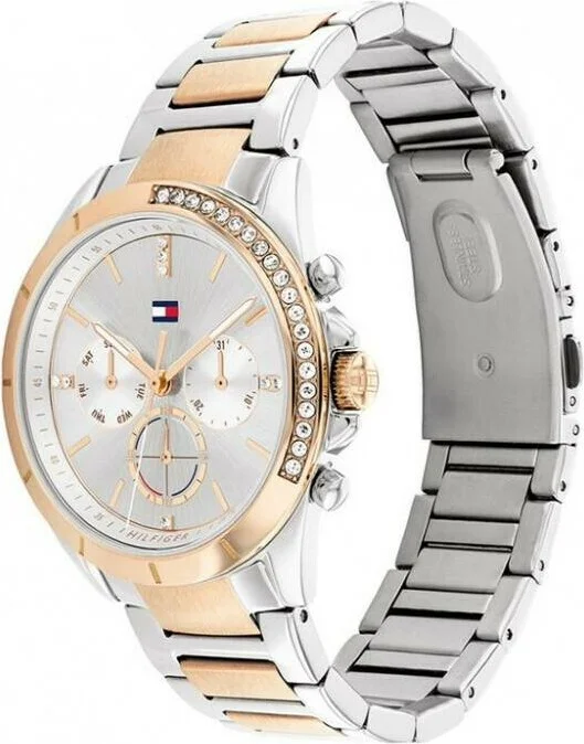 Montre Femme Tommy Hilfiger 1782387 Kennedy Acier Bicolore Argent/Or Rose Cadran Argent vue 2