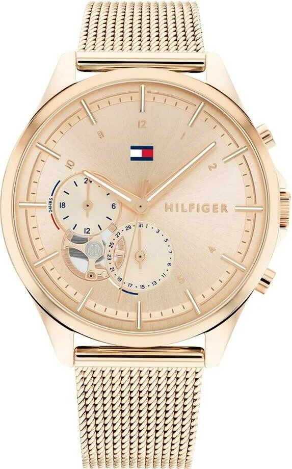 Montre Tommy Hilfiger Quinn 1782486 pour Femme - Cadran et Bracelet Acier Maille Milanaise Or Rose