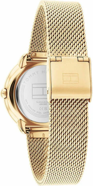 Montre Tommy Hilfiger Demi 1782699 Femme - Cadran et bracelet acier doré maille milanaise vue 3