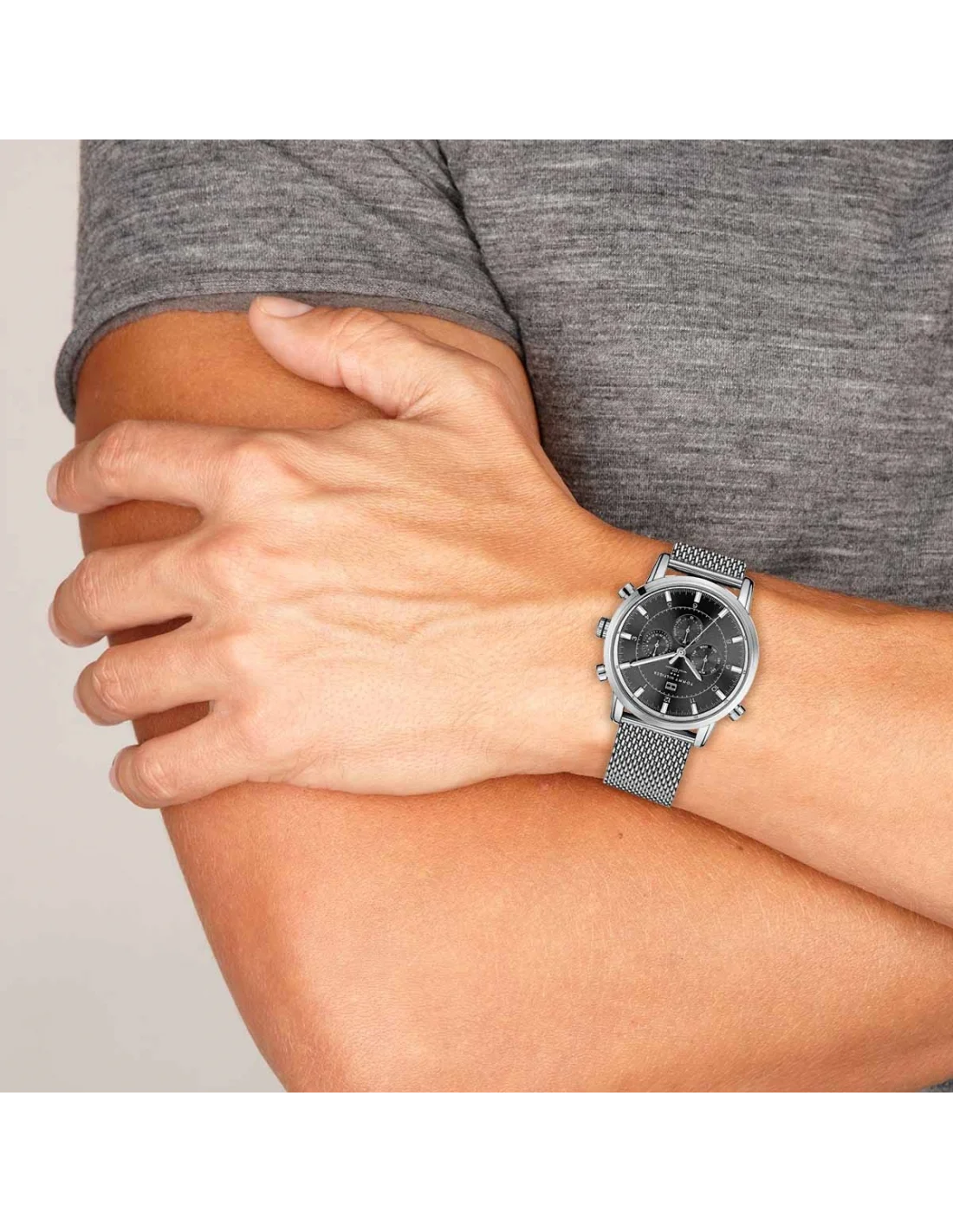 Montre Homme Tommy Hilfiger 1790877 - Cadran Gris, Boîtier et Maille Milanaise Argent vue 4