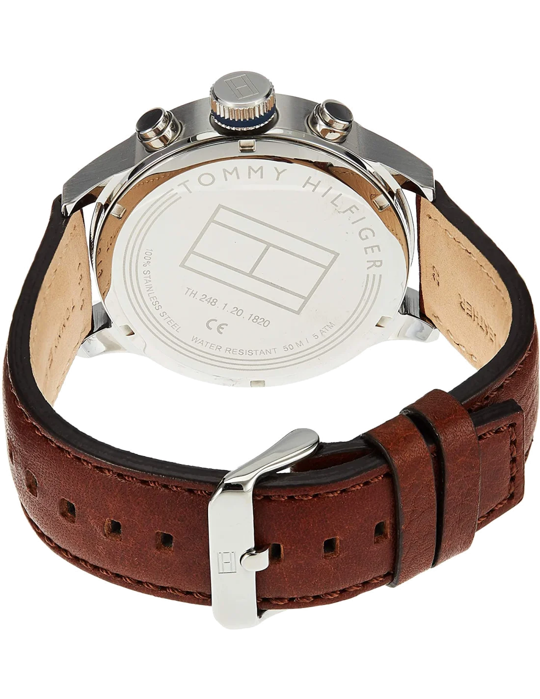 Montre Homme Tommy Hilfiger 1791137 - Cadran Bleu, Bracelet Cuir Marron vue 2