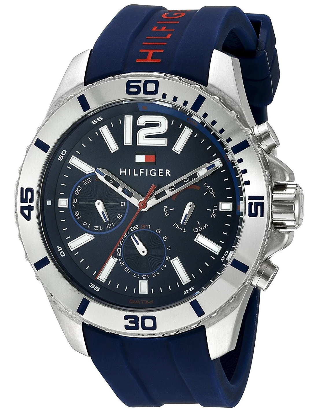 Montre Homme Tommy Hilfiger 1791142 - Cadran et Bracelet Silicone Bleu