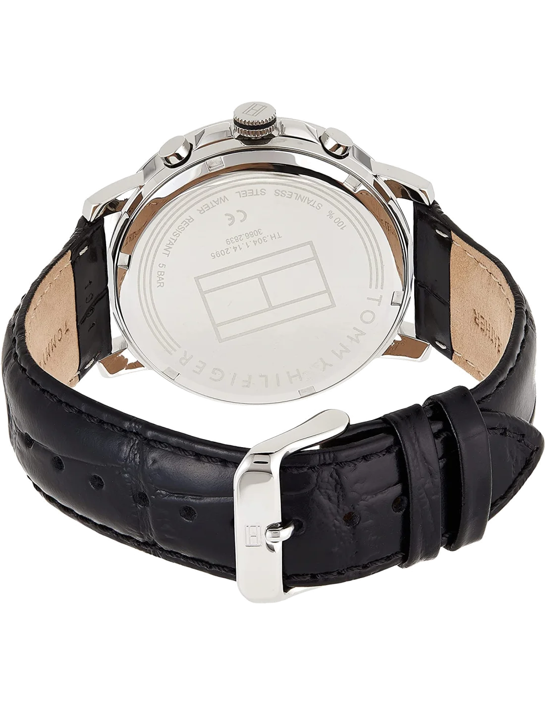 Montre Homme Tommy Hilfiger 1791289 Keagan Chronographe Cadran Gris Acier Cuir Noir vue 4