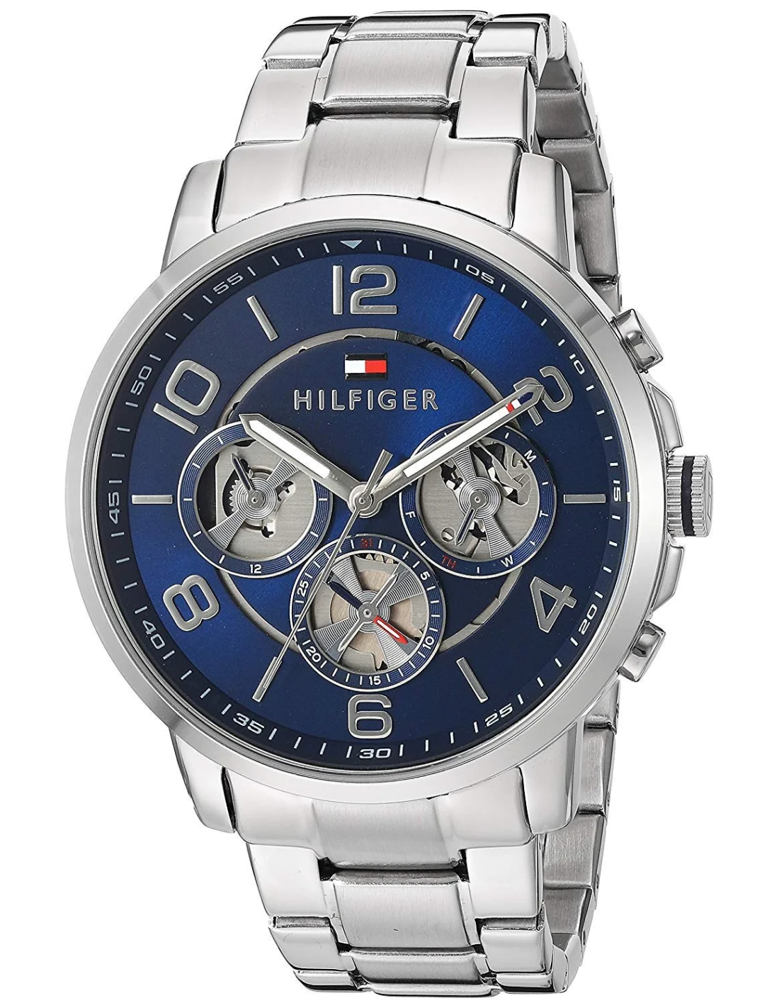 Montre Homme Tommy Hilfiger 1791293 - Cadran Bleu Squelette, Bracelet Acier