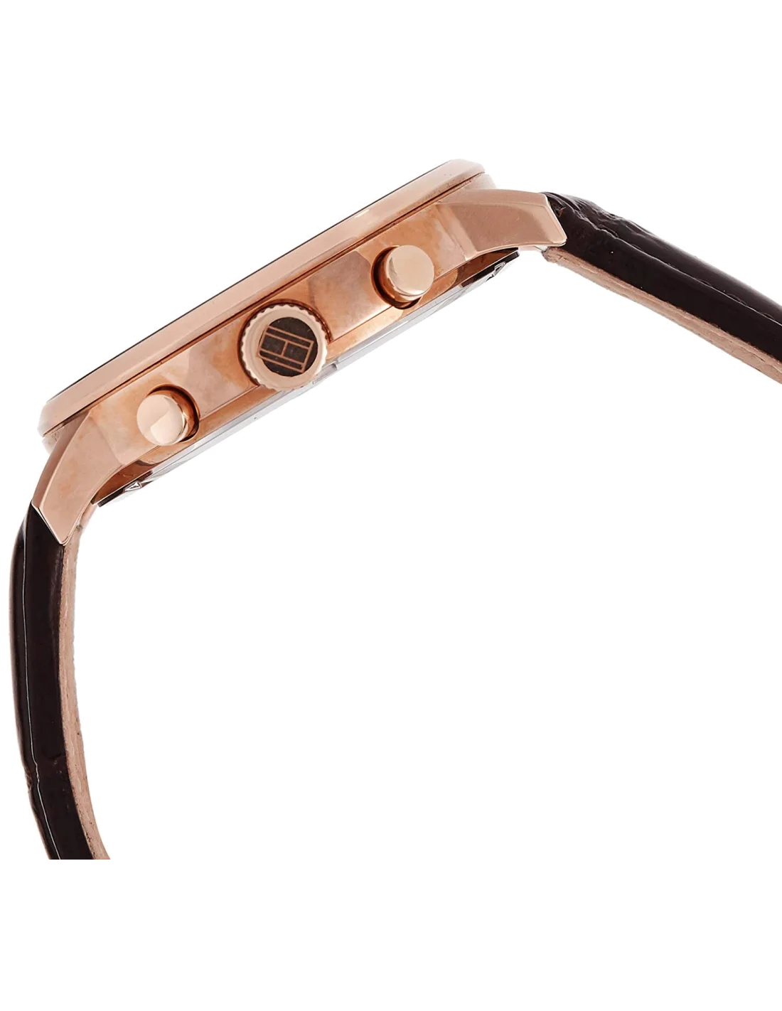 Montre Homme Tommy Hilfiger Alden 1791308 - Cadran Bleu, Boîtier Or Rose, Bracelet Cuir Marron vue 2