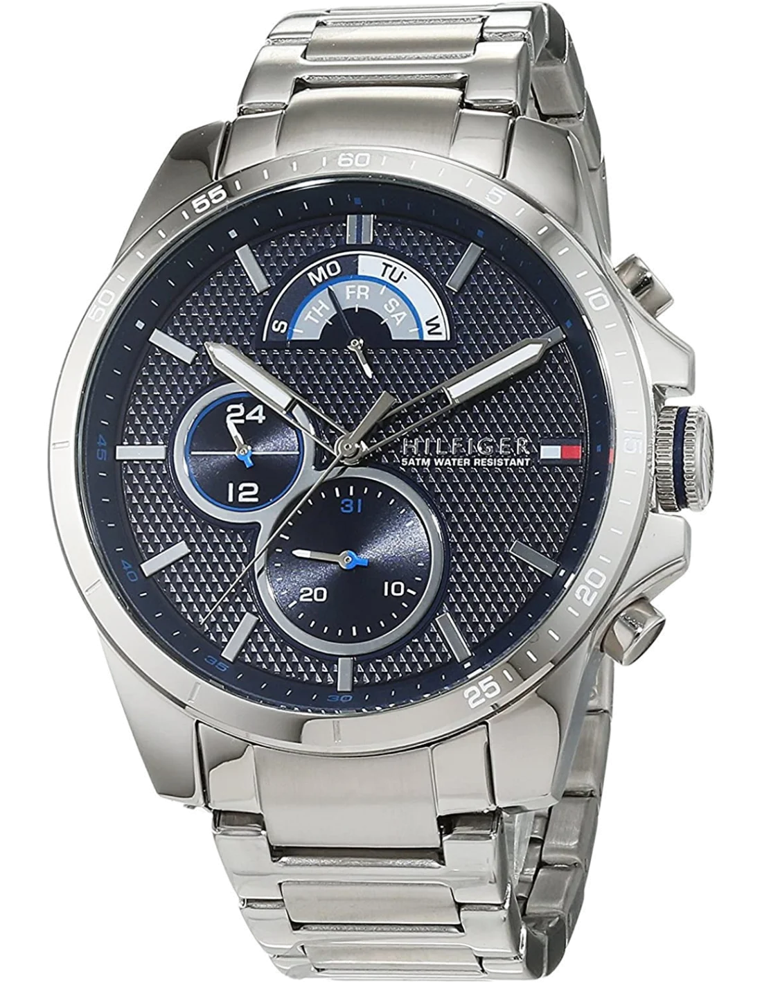 Montre Homme Tommy Hilfiger 1791348 - Cadran Bleu & Bracelet Acier Argenté