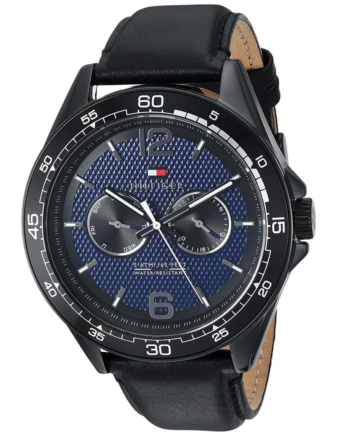 Montre Homme Tommy Hilfiger 1791368 Sophisticated Sport - Cadran Bleu, Bracelet Cuir Noir