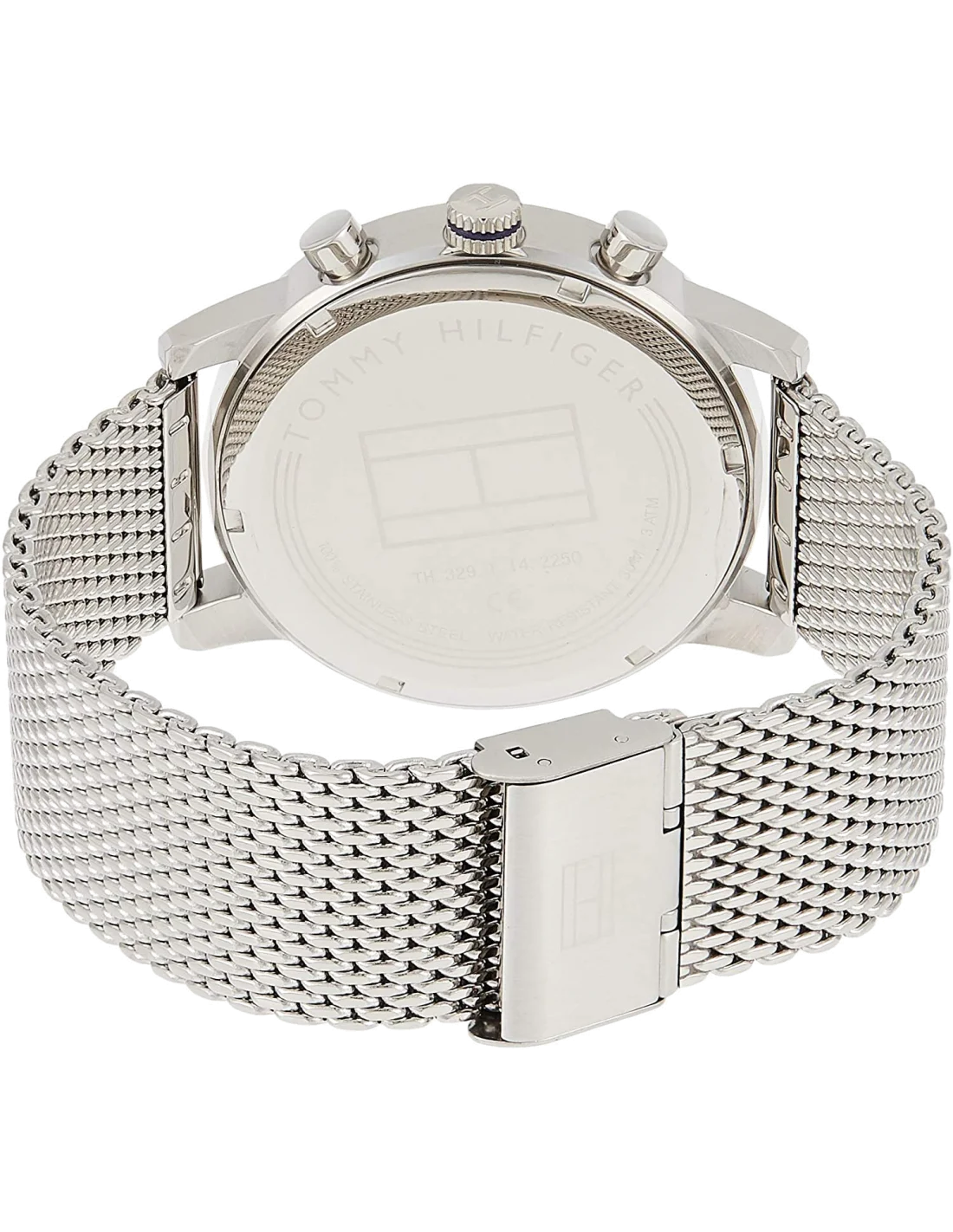 Montre Homme Tommy Hilfiger 1791398 Cadran Bleu Maille Milanaise Argent vue 3