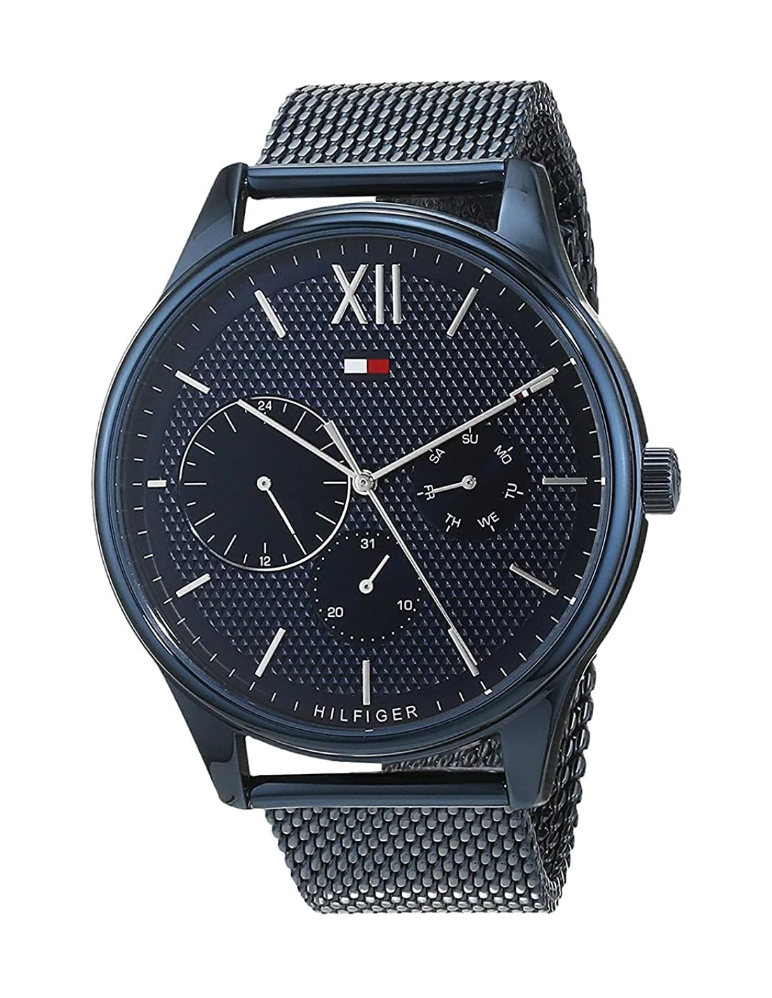 Montre Homme Tommy Hilfiger 1791421 - Cadran et Bracelet Maille Milanaise Bleu Acier