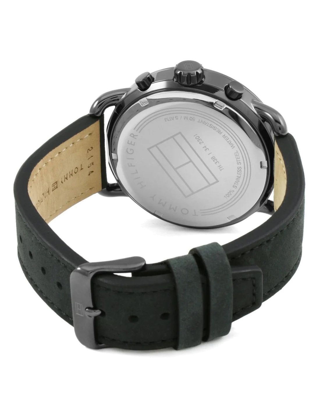 Montre Homme Tommy Hilfiger 1791426 Aviateur Cadran Noir Bracelet Cuir Noir vue 3