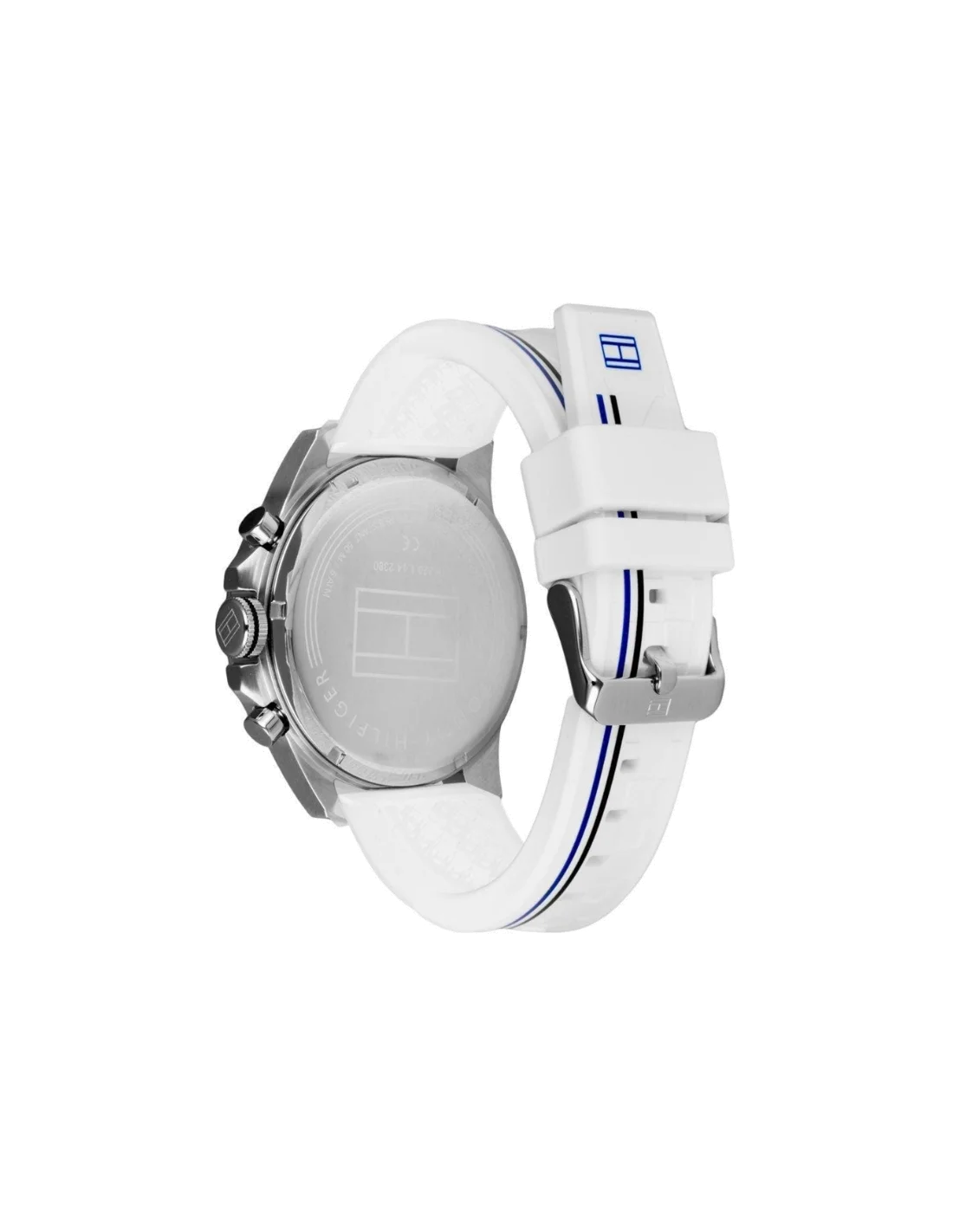 Montre Homme Tommy Hilfiger Decker 1791475 - Boîtier Silicone Doré, Bracelet Silicone Blanc vue 2