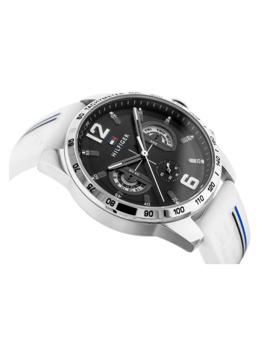 Montre Homme Tommy Hilfiger Decker 1791475 - Boîtier Silicone Doré, Bracelet Silicone Blanc vue 3