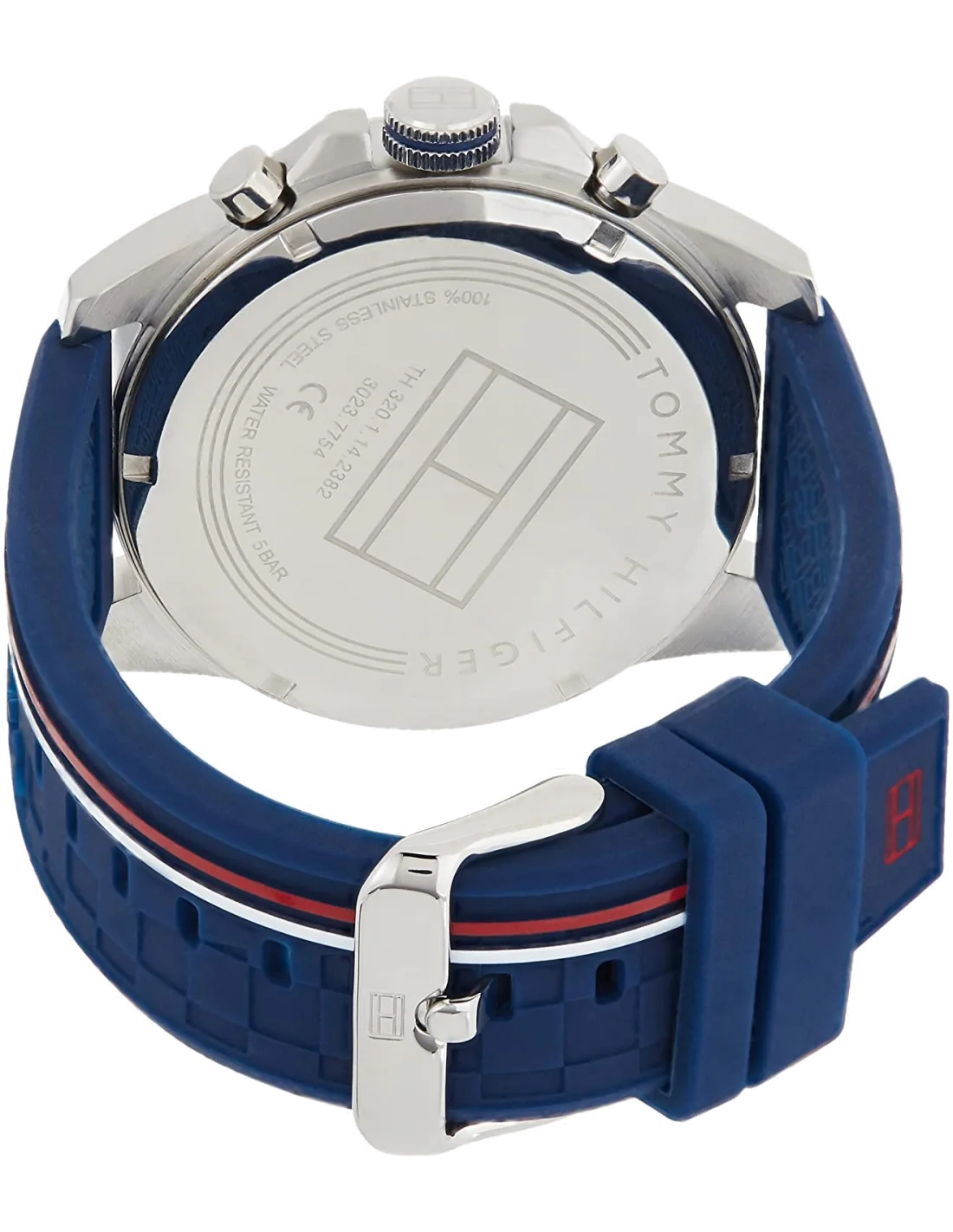 Montre Homme Tommy Hilfiger 1791476 Decker Chronographe Cadran Bleu Bracelet Silicone vue 3