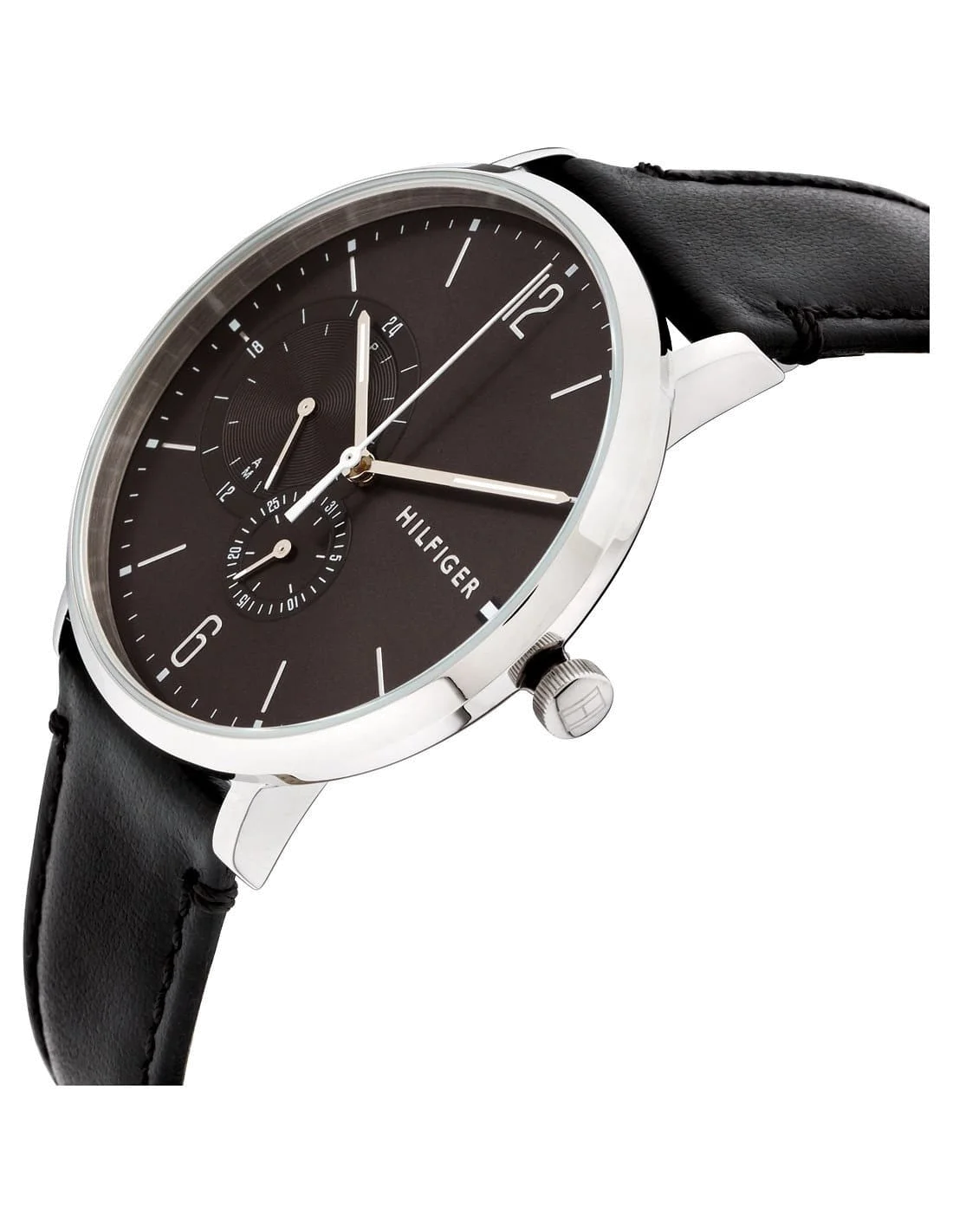 Montre Homme Tommy Hilfiger 1791509 - Boîtier Acier Argenté, Cadran et Bracelet Cuir Noir vue 2